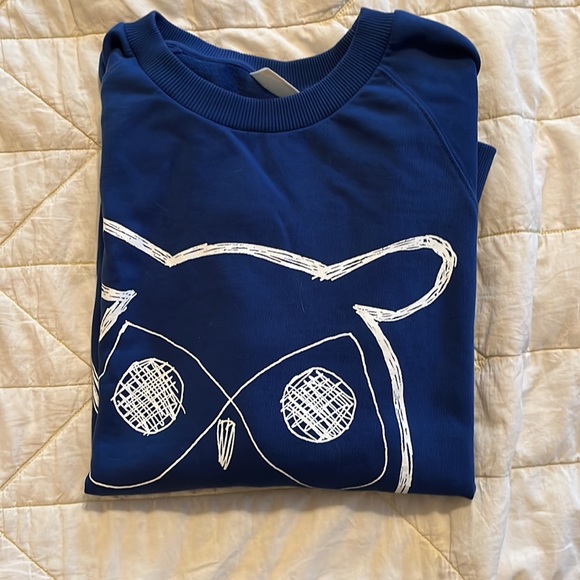 Knowledge Cotton Apparel Owl Logo Blue Crewneck - Picture 3 of 3